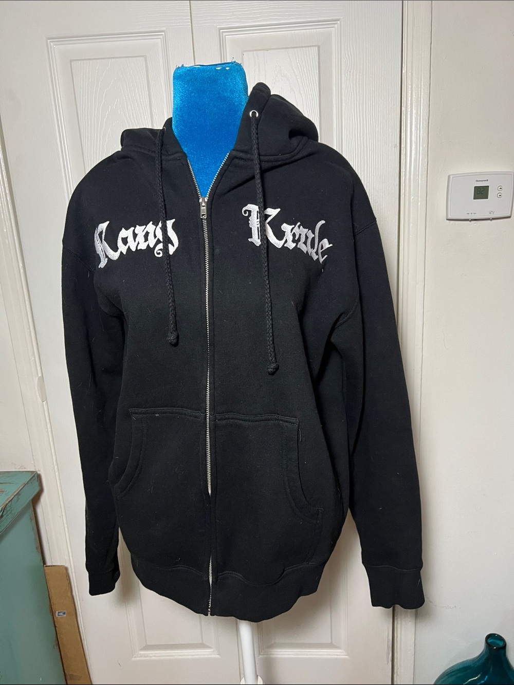 Kang Krule Black Graphic Full zip Hoodie Small